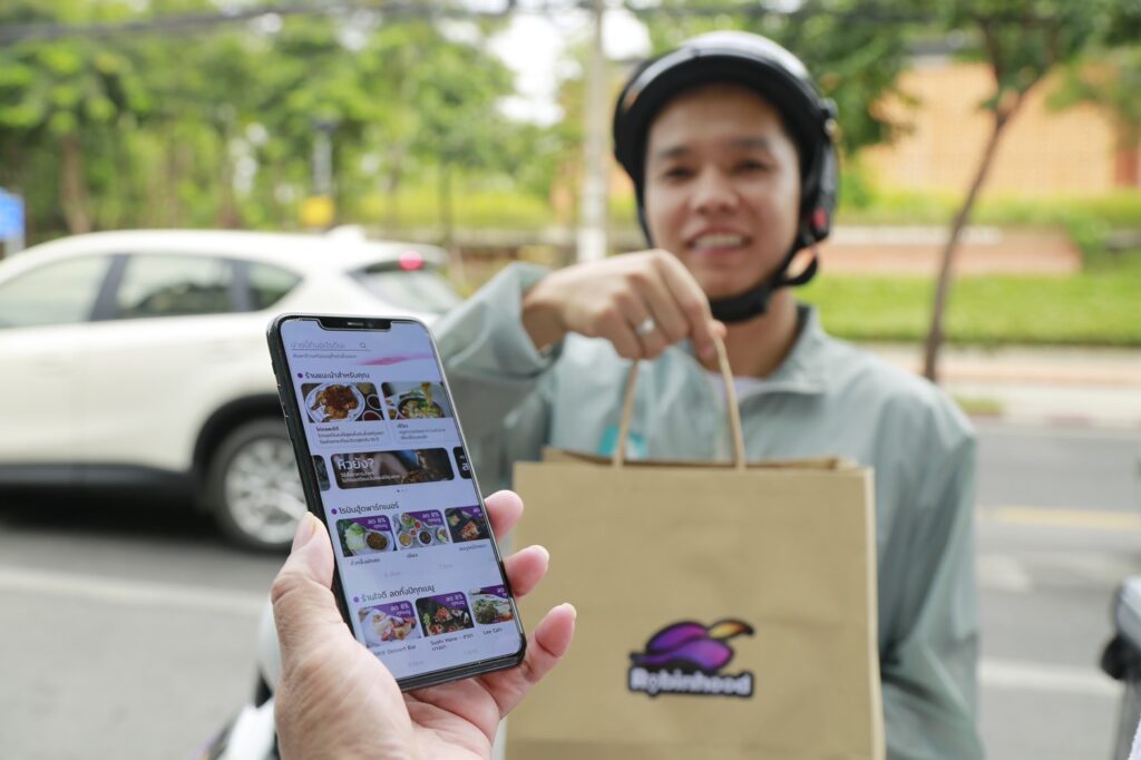 robinhood food delivery scb 10x โรบินฮู้ด ฟู้ดเดลิเวอรี่ ไม่เก็บค่าจีพี ไรเดอร์ คนส่งอาหาร